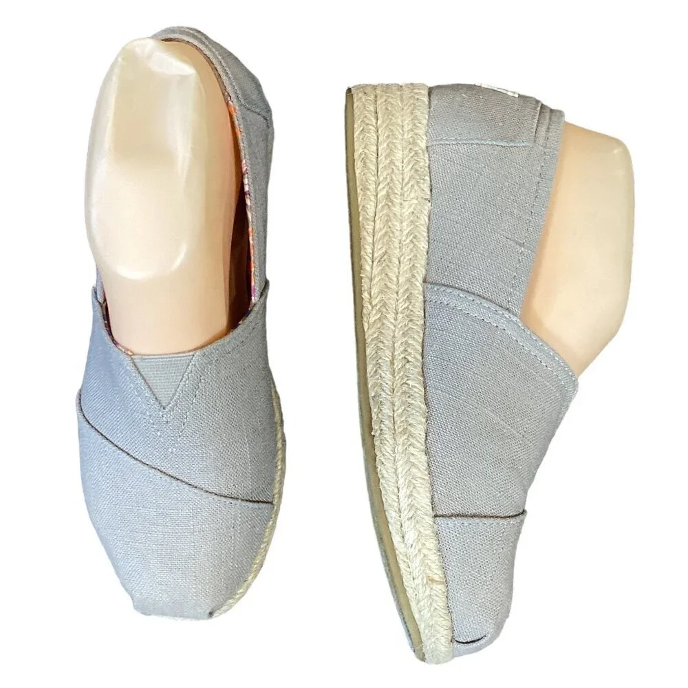 Skechers BOBS Espadrille Wedge Slip-Ons High Jinx 7.5 Taupe 293J‎